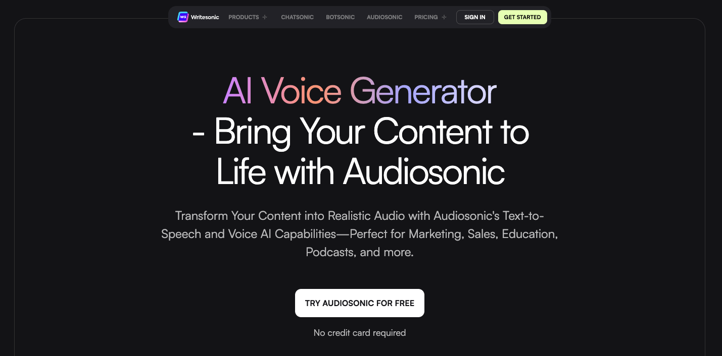 Screenshot Audiosonic Home Page
