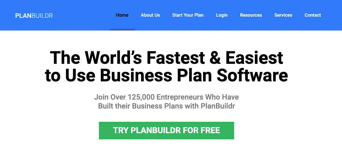 Planbuildr Home page screenshot
